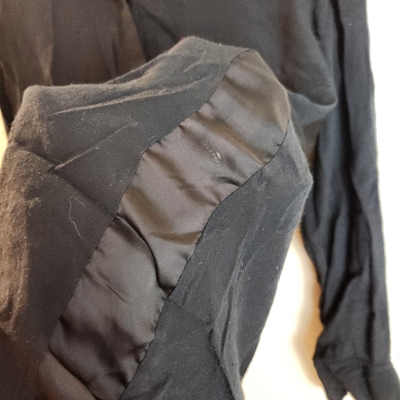 IRO Black Long Sleeve Button Front Mix Media Shirt Top Size 40 - Picture 6 of 7